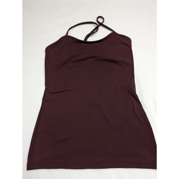 Lululemon‎ Tank Womens Sz 8 Top Pullover Sleeveless Built in Bra No Pads Maroon - Picture 1 of 9